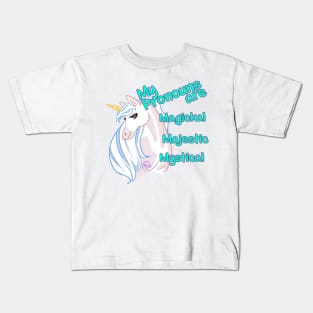 My pronouns are...Unicorn Kids T-Shirt